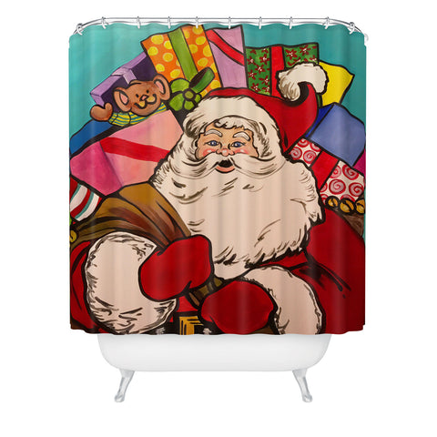 Tina Salazar SANTA CLAUS WITH BOXES Shower Curtain