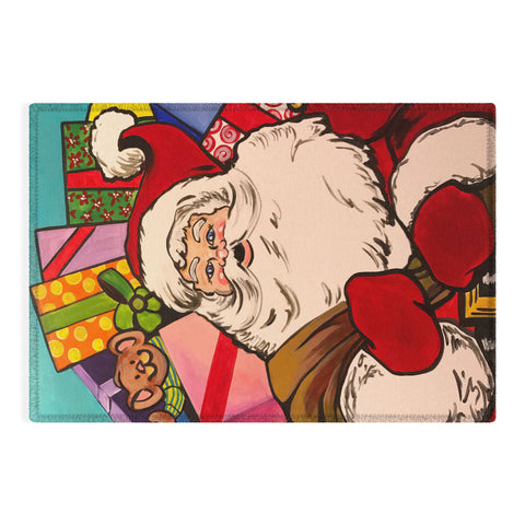 Tina Salazar SANTA CLAUS WITH BOXES Outdoor Rug