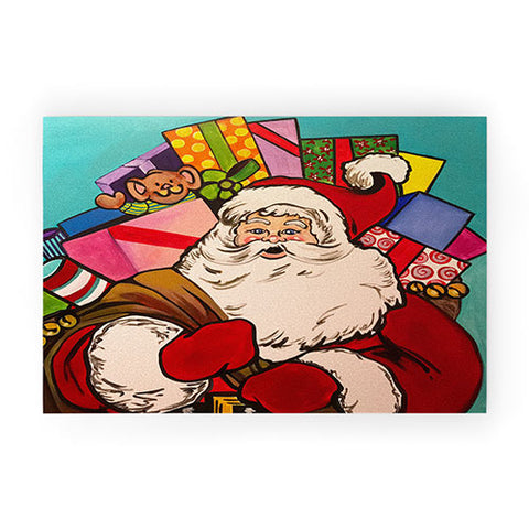 Tina Salazar SANTA CLAUS WITH BOXES Welcome Mat