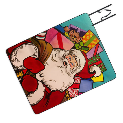 Tina Salazar SANTA CLAUS WITH BOXES Picnic Blanket