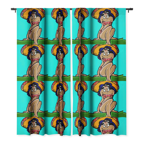 Tina Salazar Summer Time Sombrero Blackout Window Curtain