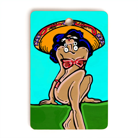 Tina Salazar Summer Time Sombrero Cutting Board Rectangle