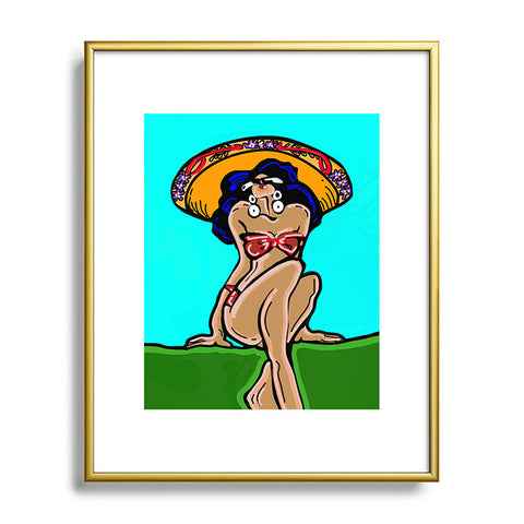Tina Salazar Summer Time Sombrero Metal Framed Art Print