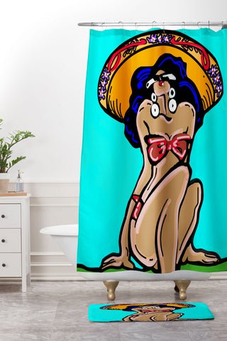 Tina Salazar Summer Time Sombrero Shower Curtain And Mat