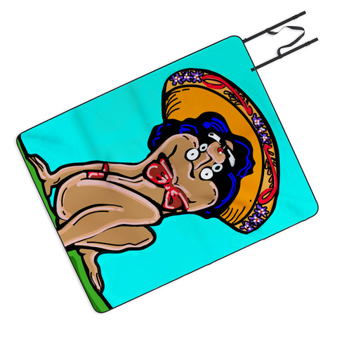 Tina Salazar Summer Time Sombrero Picnic Blanket