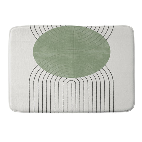 TMSbyNight Green Moon Shape Memory Foam Bath Mat