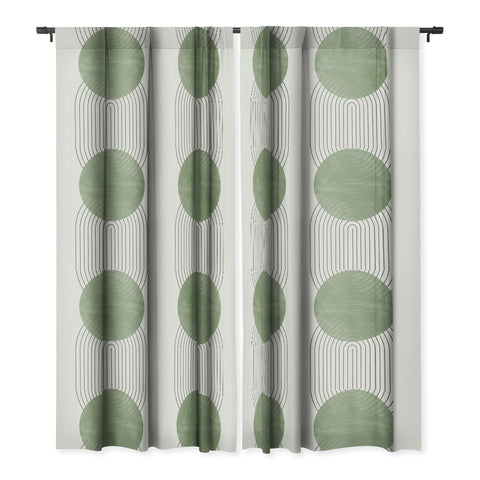 TMSbyNight Green Moon Shape Blackout Window Curtain