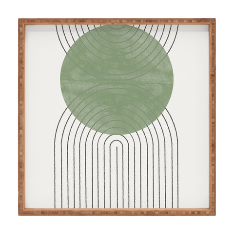 TMSbyNight Green Moon Shape Square Tray