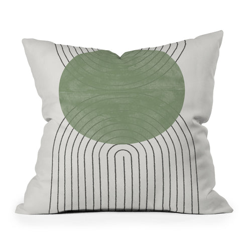 TMSbyNight Green Moon Shape Throw Pillow