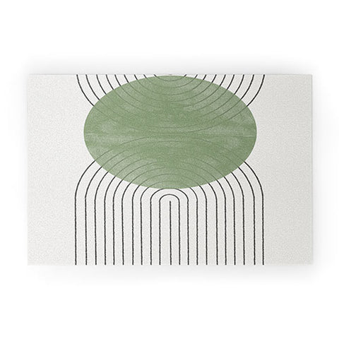 TMSbyNight Green Moon Shape Welcome Mat