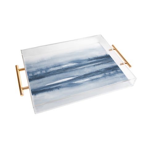 TMSbyNight Indigo Clouds Blue Abstract Acrylic Tray