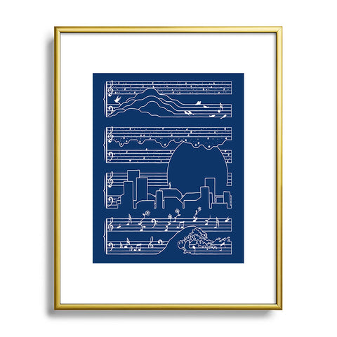 Tobe Fonseca The Moonlight Sonata Blue Metal Framed Art Print