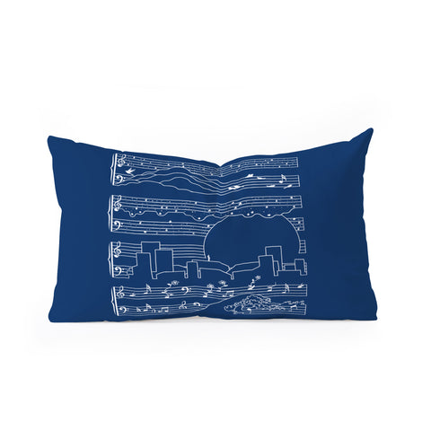 Tobe Fonseca The Moonlight Sonata Blue Oblong Throw Pillow