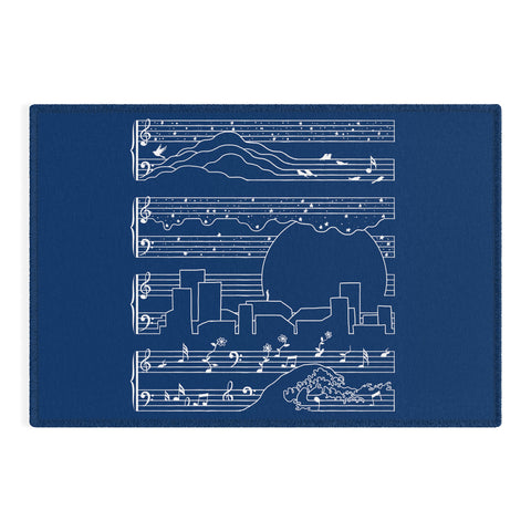 Tobe Fonseca The Moonlight Sonata Blue Outdoor Rug
