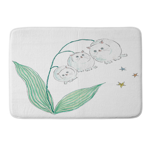 tocorocomugi Lily of the valley Cats Memory Foam Bath Mat