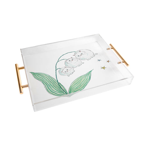 tocorocomugi Lily of the valley Cats Acrylic Tray
