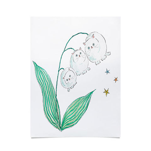 tocorocomugi Lily of the valley Cats Poster