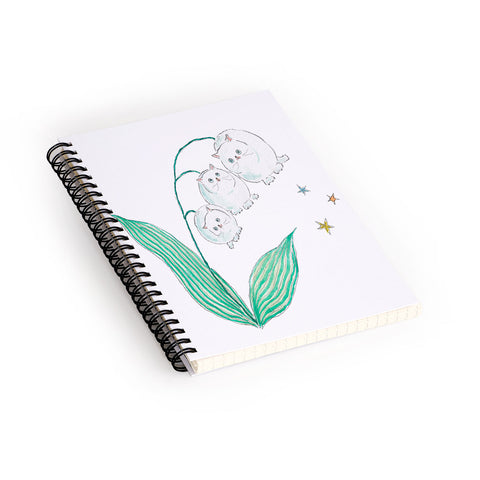tocorocomugi Lily of the valley Cats Spiral Notebook