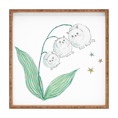 tocorocomugi Lily of the valley Cats Square Tray