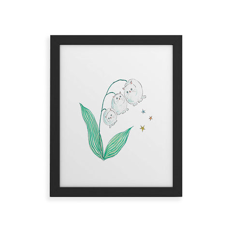 tocorocomugi Lily of the valley Cats Framed Art Print