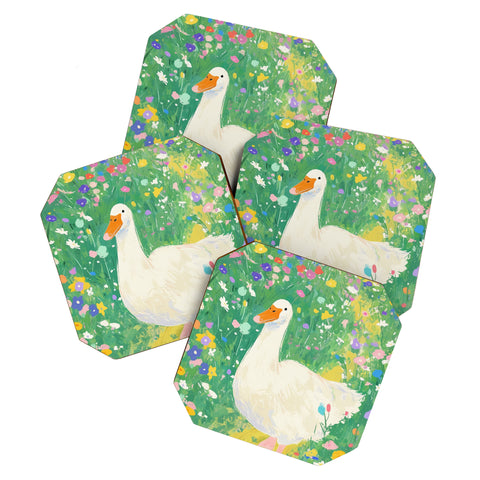 trajeado14 Goose Wildflower Cute Coaster Set