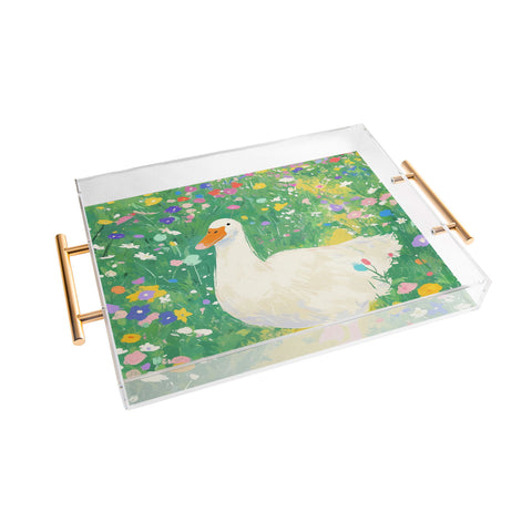 trajeado14 Goose Wildflower Cute Acrylic Tray