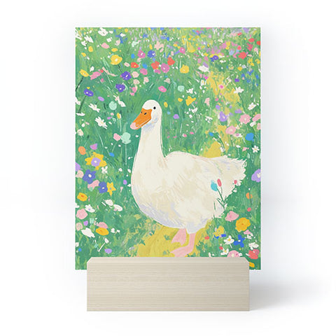 trajeado14 Goose Wildflower Cute Mini Art Print