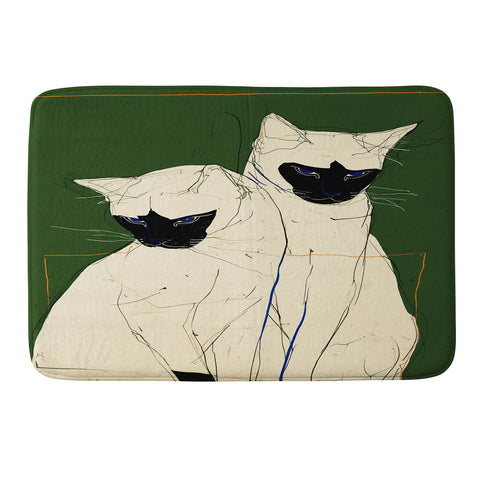 trajeado14 Siamese Cats Modern Art Memory Foam Bath Mat
