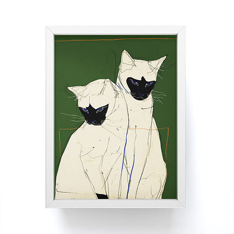 trajeado14 Siamese Cats Modern Art Framed Mini Art Print