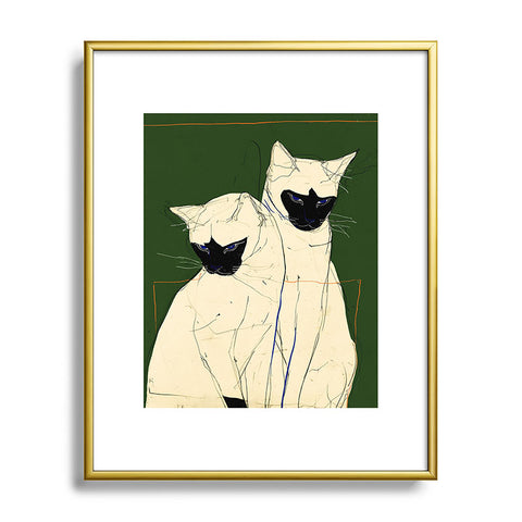trajeado14 Siamese Cats Modern Art Metal Framed Art Print