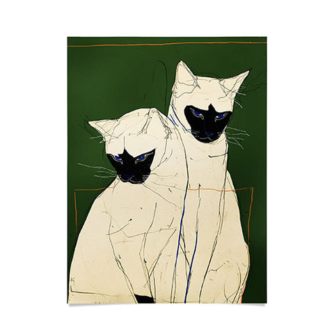 trajeado14 Siamese Cats Modern Art Poster