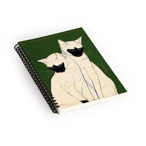 trajeado14 Siamese Cats Modern Art Spiral Notebook