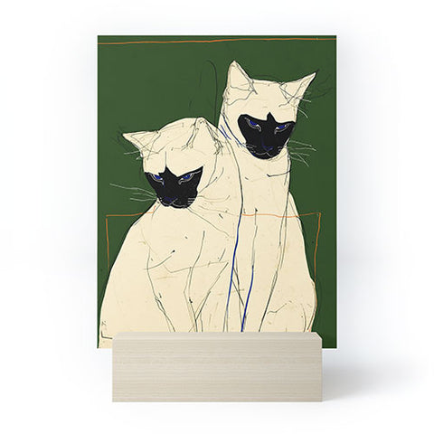 trajeado14 Siamese Cats Modern Art Mini Art Print