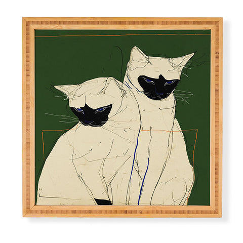 trajeado14 Siamese Cats Modern Art Framed Wall Art