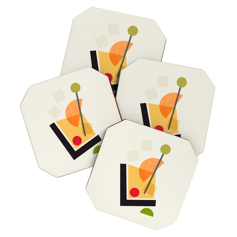 Trevor May Cocktail III Old Fashioned Coaster Set