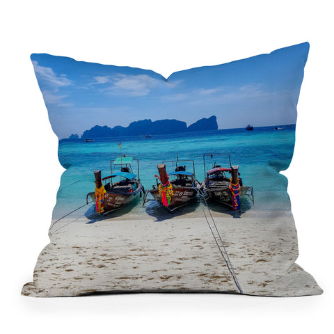 TristanVision Island Hopping on Longtails Outdoor Throw Pillow