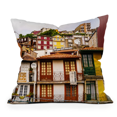TristanVision Portuguese Neighborhood Outdoor Throw Pillow