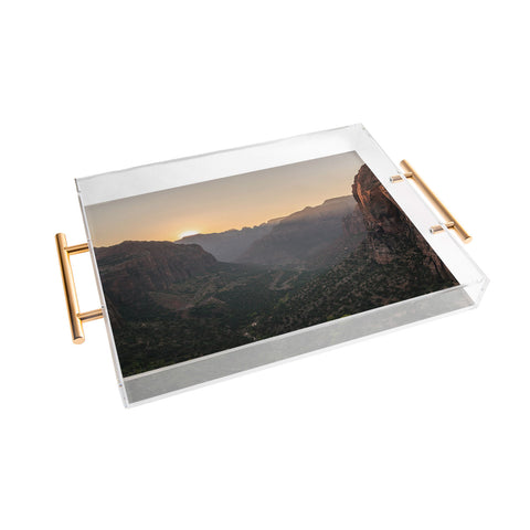 TristanVision Sunkissed Canyon Zion National Park Acrylic Tray