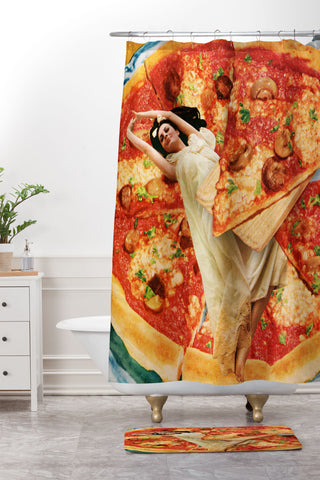 Tyler Varsell Even Bad Pizza is Good Pizza Shower Curtain And Mat