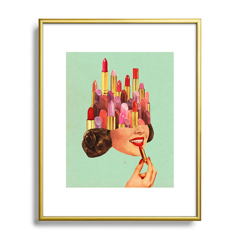 Tyler Varsell Lipstick Mint Metal Framed Art Print