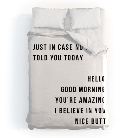 Typologie Paper Co Just In Case No One Told You T Duvet Cover