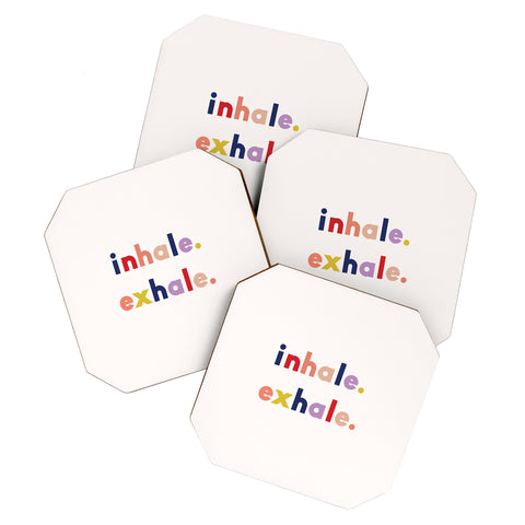 Urban Wild Studio inhale exhale multi Coaster Set