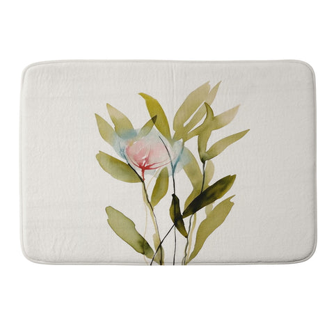 UtArt Abstract Flower Bouquet I Memory Foam Bath Mat