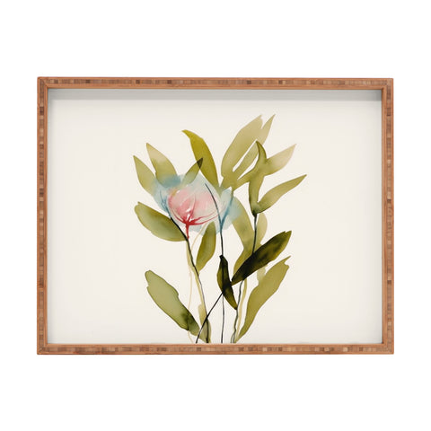 UtArt Abstract Flower Bouquet I Rectangular Tray
