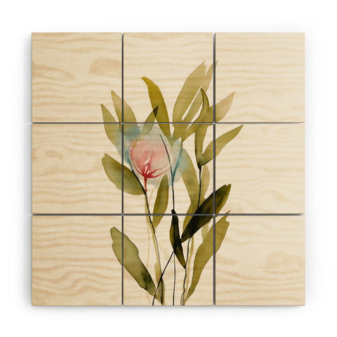 UtArt Abstract Flower Bouquet I Wood Wall Mural