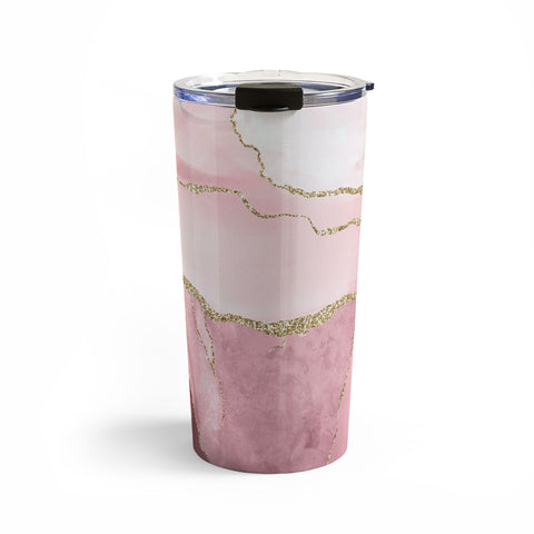 UtArt Blush Marble Art Landscape Travel Mug