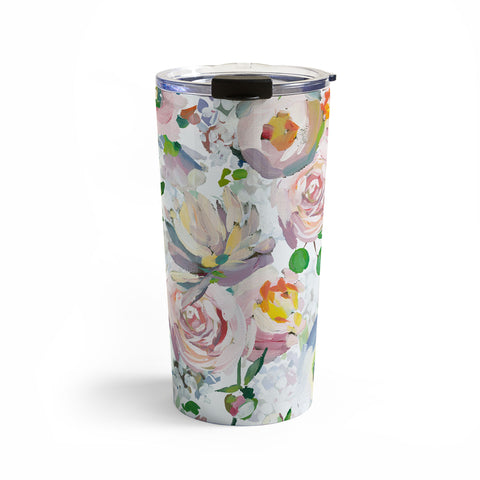 UtArt Hand Drawn Vintage Spring Claude Monet Botanical Flower Garden Travel Mug