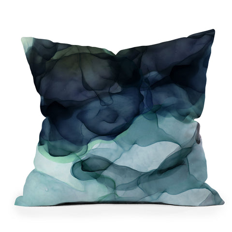 UtArt Night Blue Flowing Art Outdoor Throw Pillow