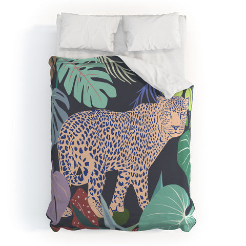 Uzualsunday Hello Leopard Duvet Cover