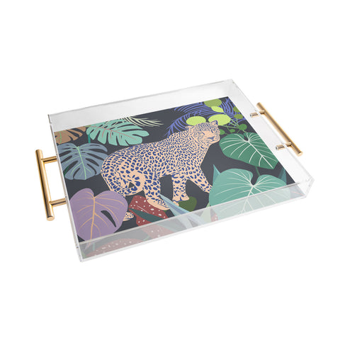 Uzualsunday Hello Leopard Acrylic Tray